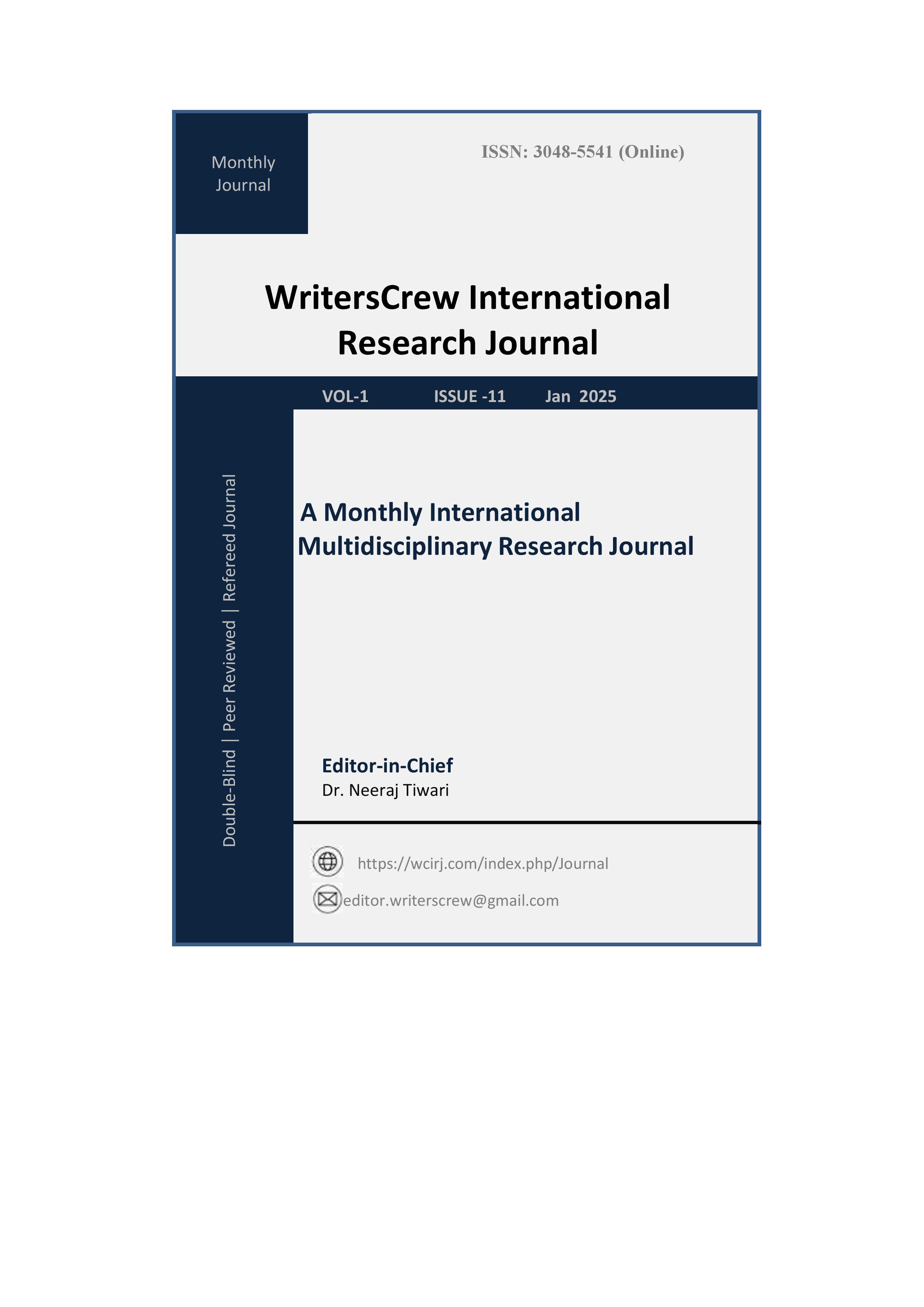 View Vol. 1 No. Issue: 11, January 2025, 973-980 (2025): OCCUPATIONAL STRESS AND COPING STRATEGIES AMONG CIRCLE INSPECTORS AND ACP IN HYDERABAD